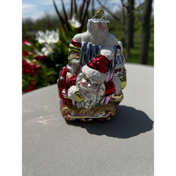 Christmas Street Other - Vintage Christmas Ornament European Style Hand Crafted‎ Glass Santa Clause Train